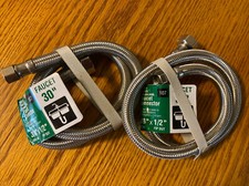 30" Braided Stainless Steel Faucet Connector, 3/8"C x 1/2" FIP - SET OF 2