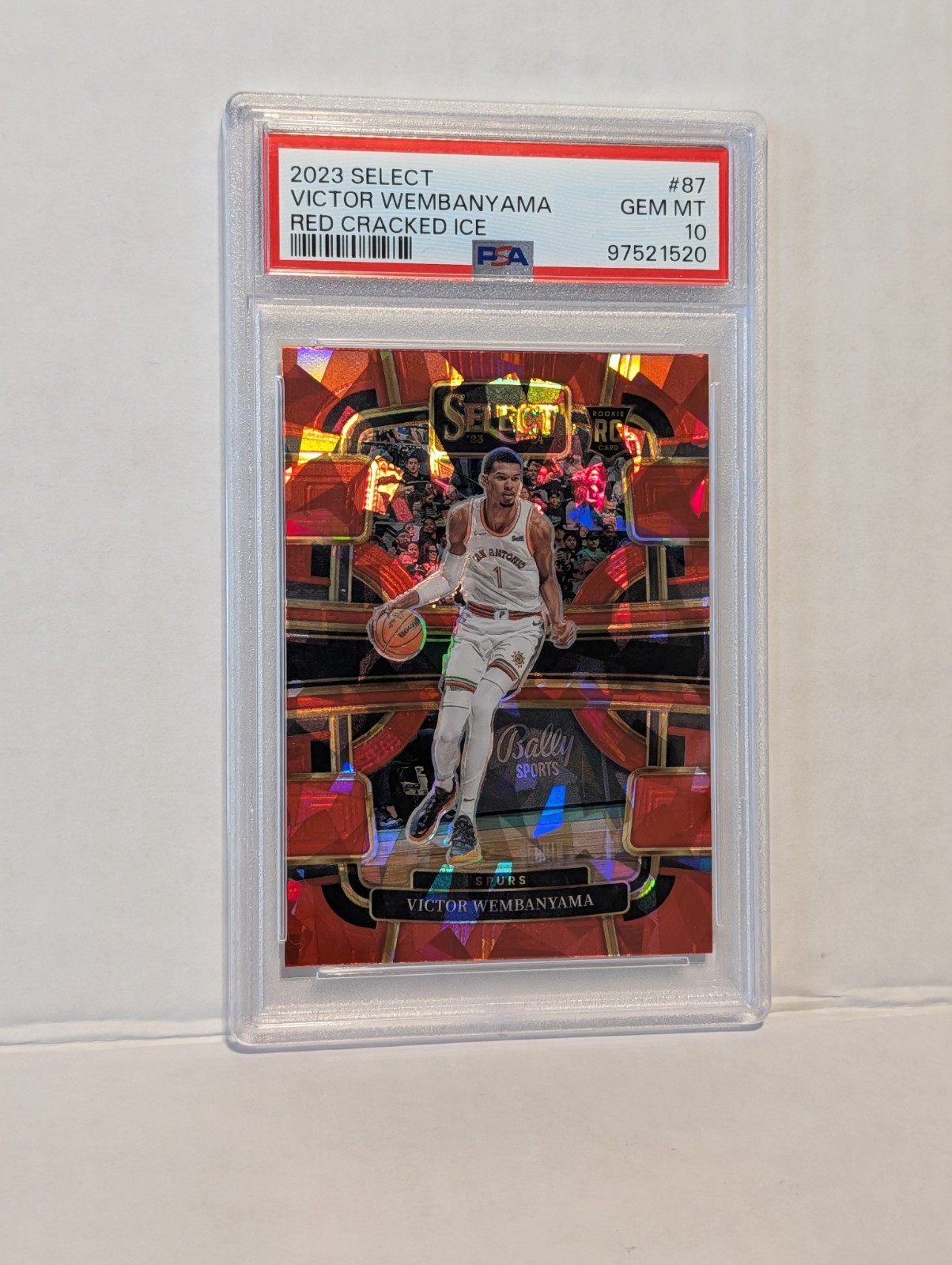 2023 Select Victor Wembanyama Red Cracked Ice Rookie Graded PSA Gem Mint 10