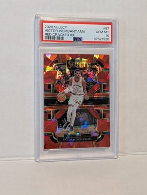 2023 Select Victor Wembanyama Red Cracked Ice Rookie Graded PSA Gem Mint 10