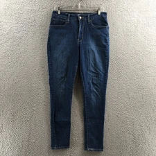 Levis 721 High Rise Skinny Jeans Womens 31 Blue Dark Wash Denim Cotton Blend Zip