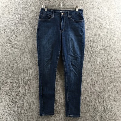 Levis 721 High Rise Skinny Jeans Womens 31 Blue Dark Wash Denim Cotton Blend Zip