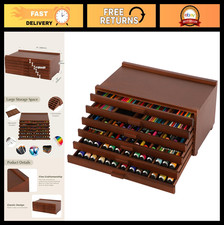6-Drawer Art Supply Storage Organizer - Beech Wood Box with Removable Dividers,