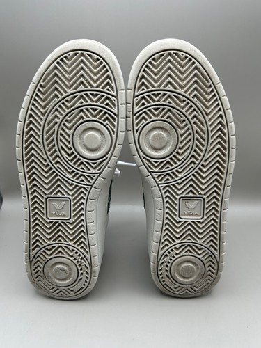 Veja V-12 Classic Leather Sneakers White/Green Suede Casual Preppy Lace-up Sz 8 - Picture 7 of 8
