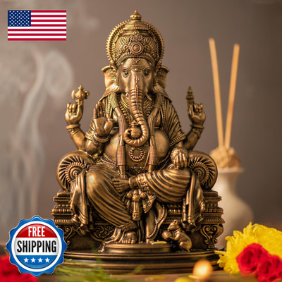 Silaii Lord Ganesha Divine Sculpture - 6 Inches Handmade Home Decor Idol For