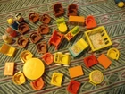 vintage Fisher Price Play Family House Accessories-furniture,play pen,tv,sewing