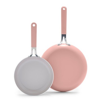 Light Pink 8 10 Frying Pan Set Nonstick Ceramic Cookware Kitchen Essentials