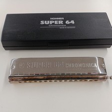 Hohner Super 64 Chromatic Harmonica 16-Hole Key of C Professional Instrument