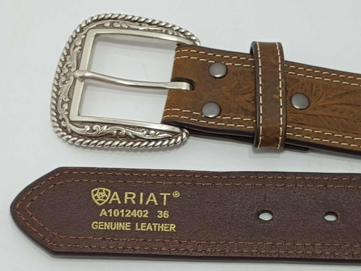 Ariat Belt Top Grain Saddle Leather  Size 36 Limited Addition Buckle Western Ariat 2007 Limited Edition Buckle & Belt From Original  main image 3