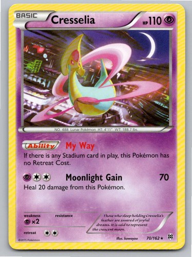 2015 POKEMON CRESSELIA BREAKTHROUGH 70/162 R NM A89290 FREE S&H
