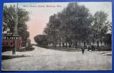 Melrose, WI.   Main Street,  South  - Early Postcard