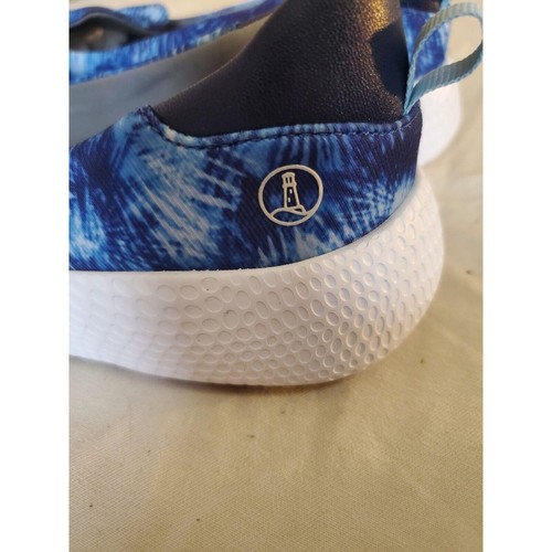 Lands End Womens Gatas Comfort Shoes Blue Moc Toe Wedge Heels Slip On 6 - Afbeelding 5 van 6