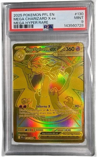 Mega Charizard X ex 130/094 Me02: Phantasmal Flames Mega Hyper Rare Holo PSA 9