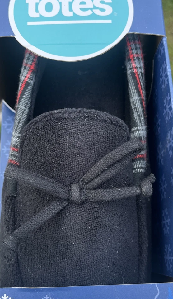 Zapatillas Totes Toasties de espuma viscoelástica para hombre MD talla 8-9 negras nuevas Foto 4 de 4