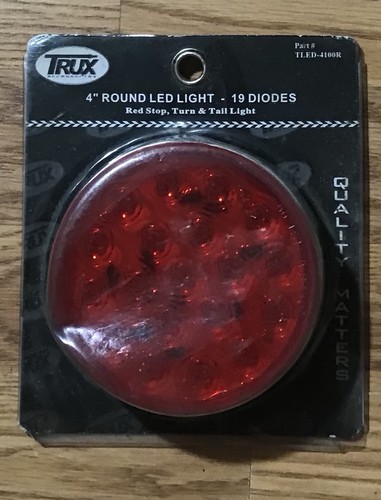 TRUX TLED-4100R 4″ inch Red Stop Turn & Tail Light Round LED – 19 Diodes NEW - Picture 6 of 6