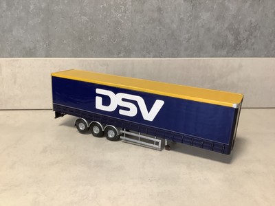 Corgi Modell Lkw Maßstab 1:50 - Code 3 DSV blau Gardinenplanenanhänger