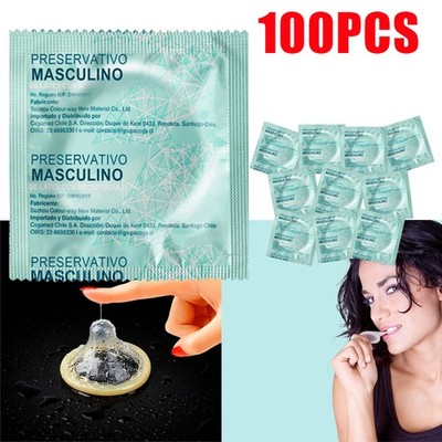 100PCS Latex Condoms Bulk Pack Ultra Thin Extended Pleasure Extra Time Sex Delay