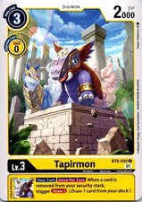 Tapirmon BT6-032 Yellow Common Rookie (Lv3) Digimon CCG Card 