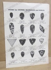 1959 PICKS for GUITAR, MANDOLIN and BANJO - Les Paul, Nick Lucas, D'Andrea
