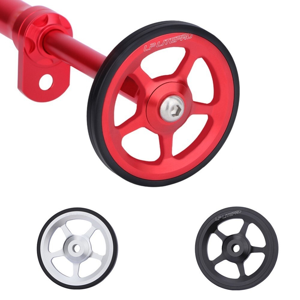 For-Brompton Folding Bike Rear Rack 60mm Aluminum Alloy Easy Wheel