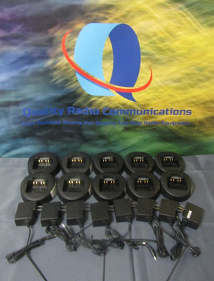 LOT OF TEN Motorola Vertex Standard Charger Base CD-58 w Power Cords