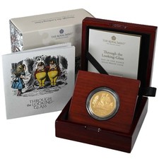 Great Britain 2021 gold Proof "Alice in Wonderland - Through the Looking Glass"