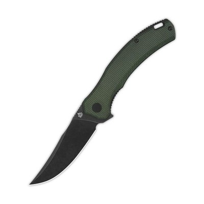 QSP Knife Messer Walrus Folder D2 Stahl Green Micarta Blackwash Taschenmesser