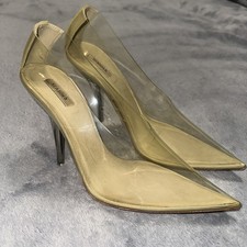 Yeezy Temporada 8 Tacones de Aguja Talla 37 Hecho en Italia Transparente PVC Vinilo Transparente