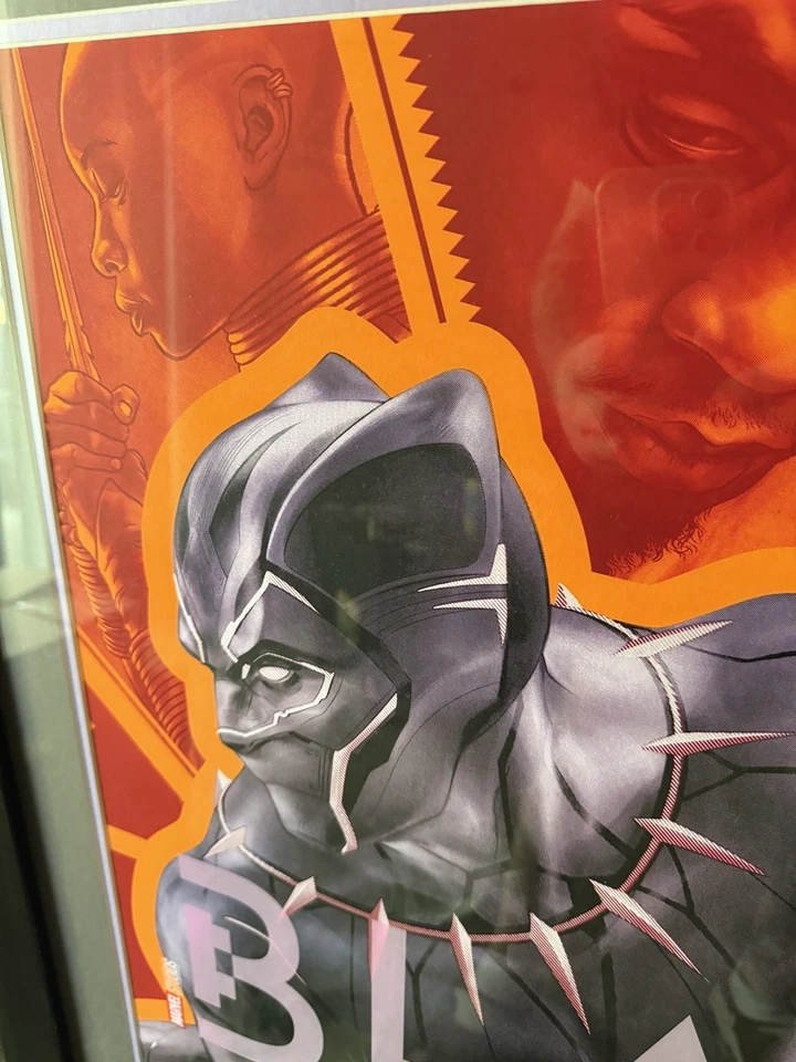 PANTERA NEGRA Mondo enmarcado Martin Ansin Serigrafía Marvel Película Póster Wakanda Foto 3 de 4