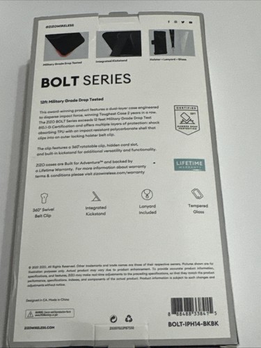 ZIZO BOLT Series Holster Case for iPhone 14 - Black - Picture 3 of 3