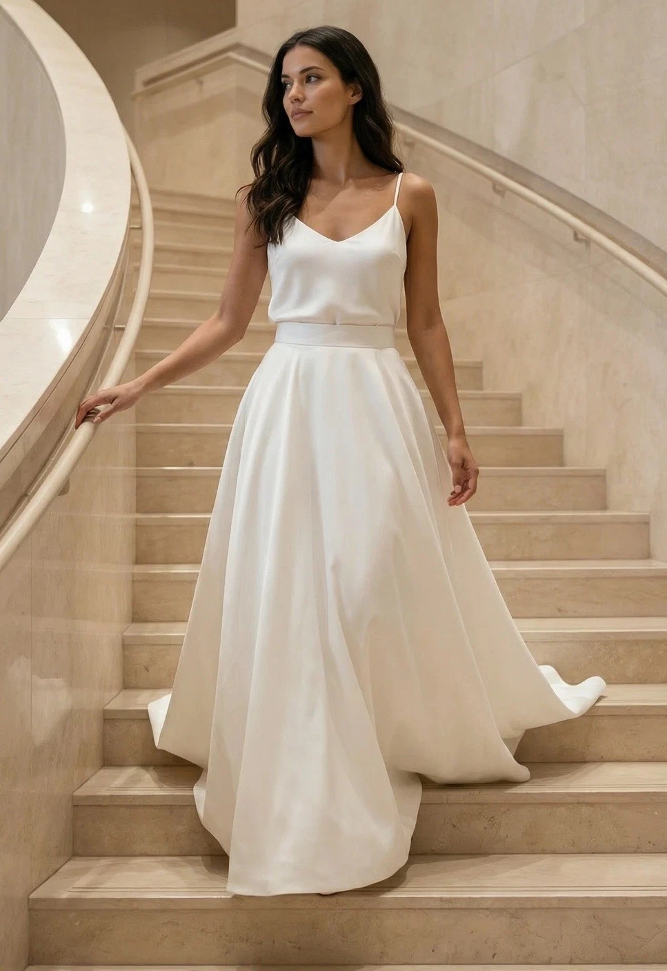 Atelier by REISS Louisa Tie Back Bridal Maxi Skirt in Ivory UK Size 12