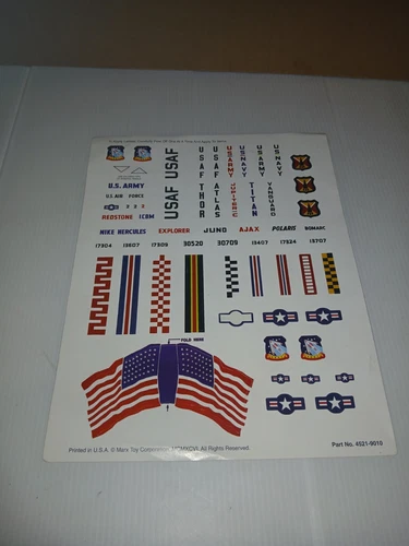 MARX Atomic CAPE CANAVERAL PLAYSET Unused Assembly Decals