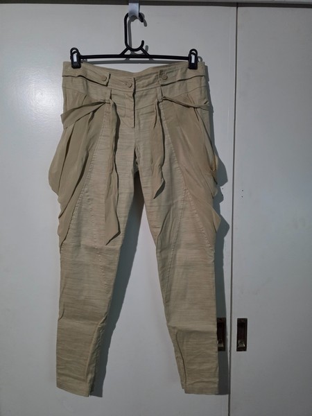 Womens LUCETTE Vintage Beige Draped Harem Pants - Size 10 (T21)