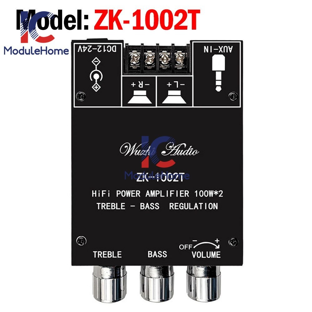 ZK-1002T 100W+100W Bluetooth Amplifier Board 2-Ch Stereo Amplifier