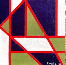 Geometric Original Art Abstract 6x6  Canvas Board 