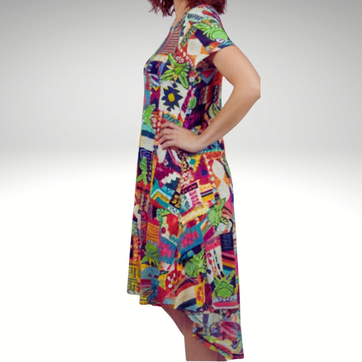 LuLaRoe Disney Kermit the Frog Colorful Swing Dress XXS Women View 2