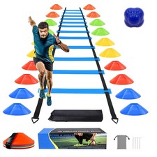 Agility Training Equipment Set Includes Workout Ladder, Dis Cones, Reaction B...