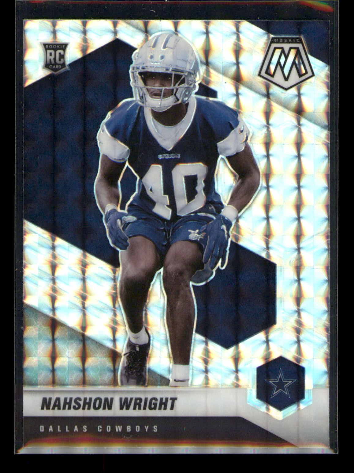 2021 Panini Mosaic Nahshon Wright #349 Prizm Silver Rookie