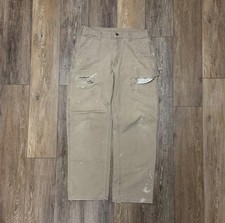 Carhartt vintage tan pants workwear w/ natural distressing men  s size 32