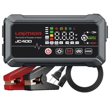 LOKITHOR JC400 9-in-1 Battery Charger and Jump Starter, 2500A 12V Portable Ju...