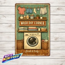 Retro Laundry Room 8x12 Rustic Iron Wall Vintage Metal Sign