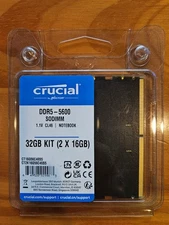 Crucial RAM DDR5-5600 32GB (2 x 16GB), SODIMM CL46  CT16G56C46S5.M8G1