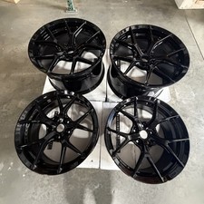 Used 19x8.520x11 Mrr Fs6 Fit Corvette C8 5x120 3848 66.9 Black No Cap Wheels S