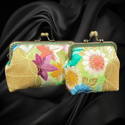 Japanese Kimono Pouch, Makeup bag, Cosmetic bag, Kimono Coin Bag