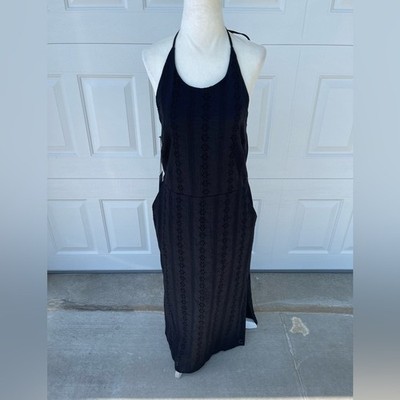 NWT Ali & Jay Rose at Esters Black Eyelet MIDI Dress Size Large