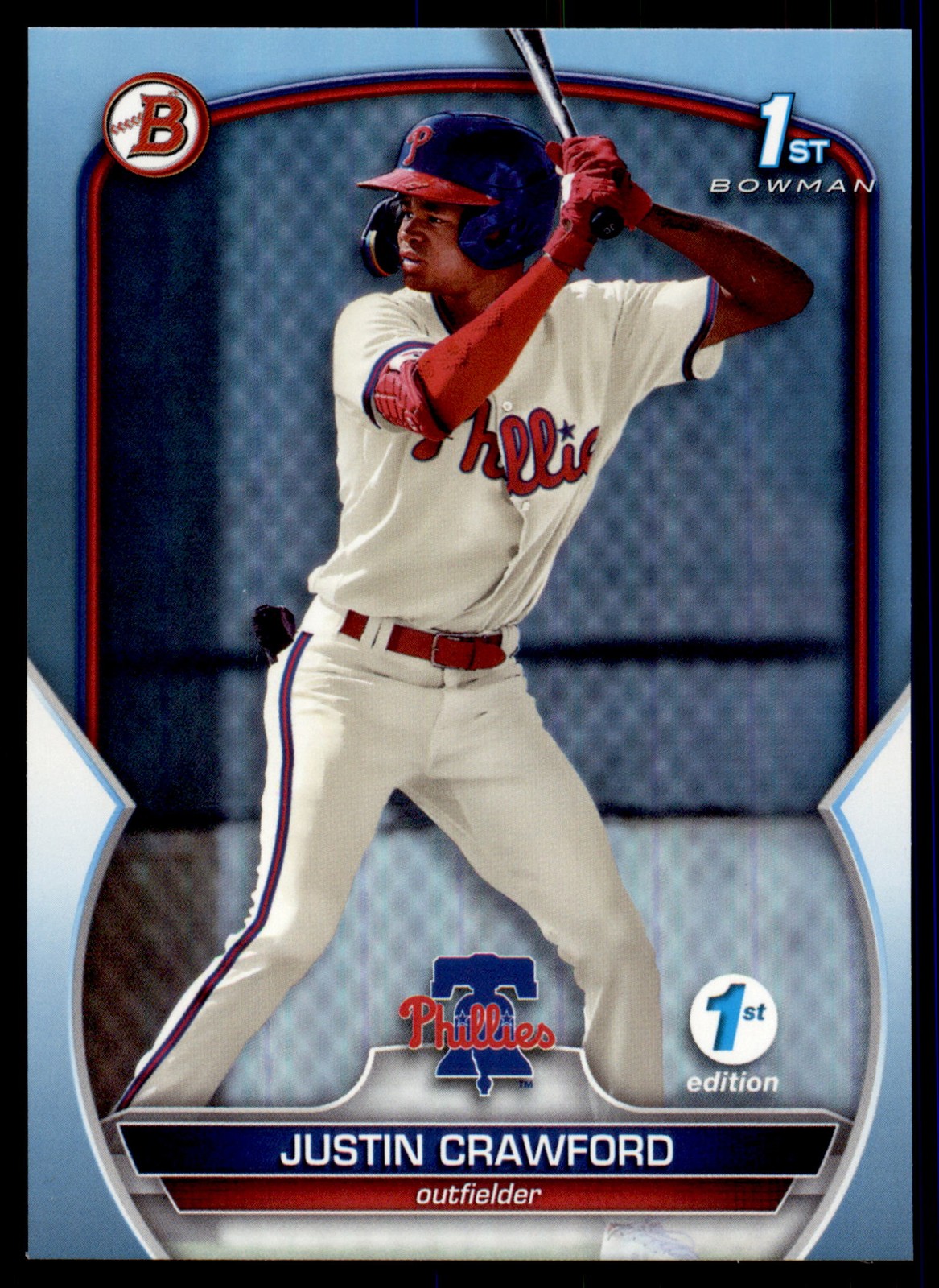 2023 Bowman 1st Edition Justin Crawford #BPPF-3 Sky Blue