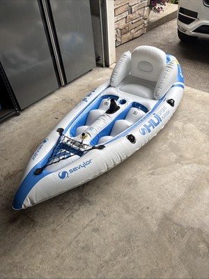 Sevylor Hui Sport Inflatable Kayak Fishing Two Pebbles Water 8.5  X 34  1-person