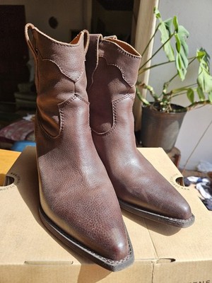 Zodiac Roslyn Brown Leather Western Ankle Cowboy Boots Size 9.5 M