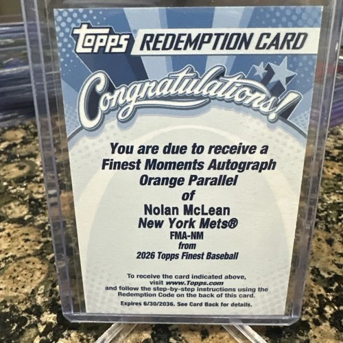 2026 Topps Finest Nolan McLean Orange (RAW)
