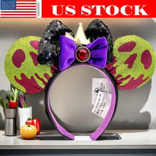 Disney Parks Snow White Evil Queen Poison Apple Minnie Ears Headband NWT US