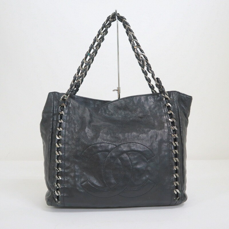 Chanel Black Caviar Skin Luxury Line Tote Bag Kt13584Tg r11_0806